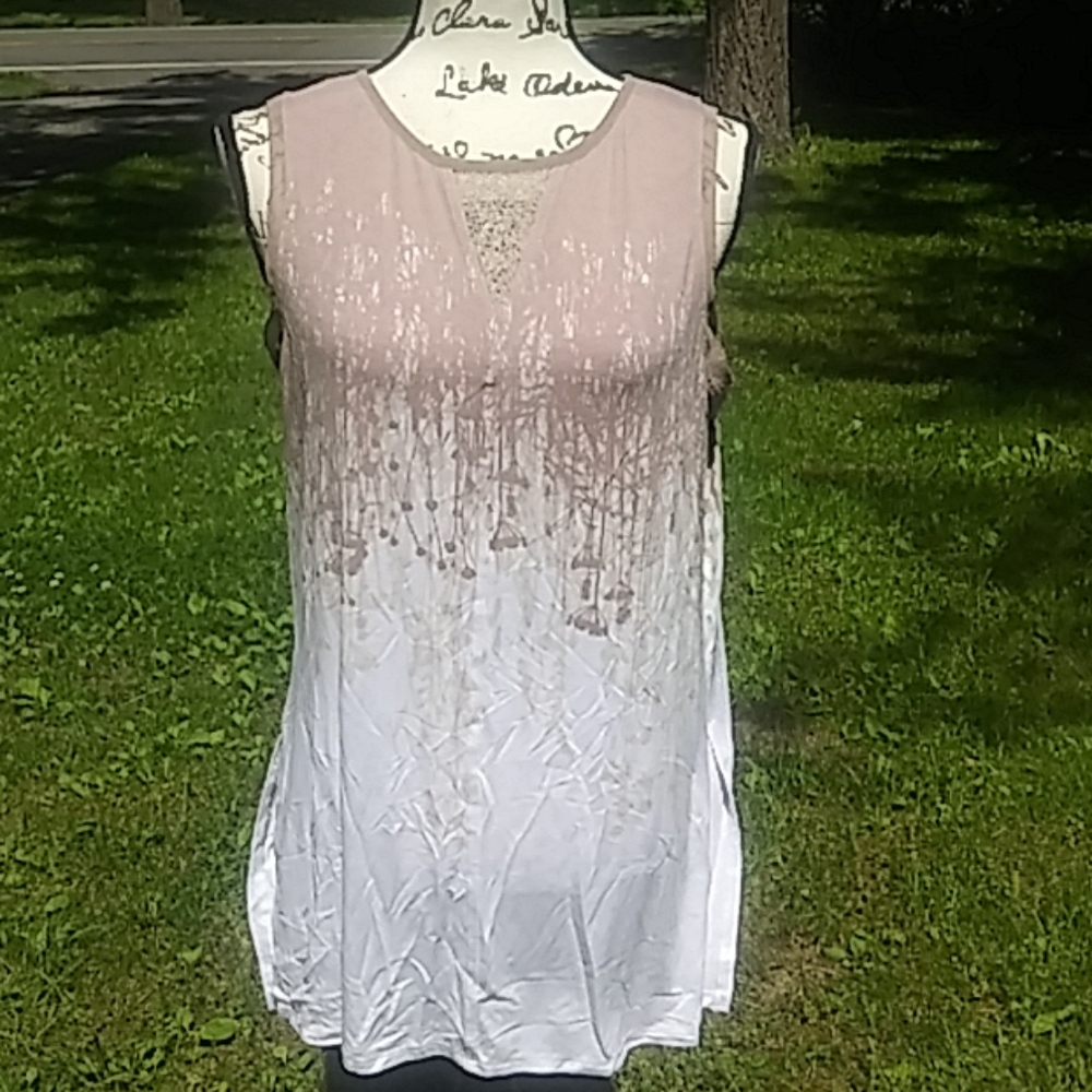 NEW Lisa Rinna Reverse Border Print Tunic - Picture 2 of 8